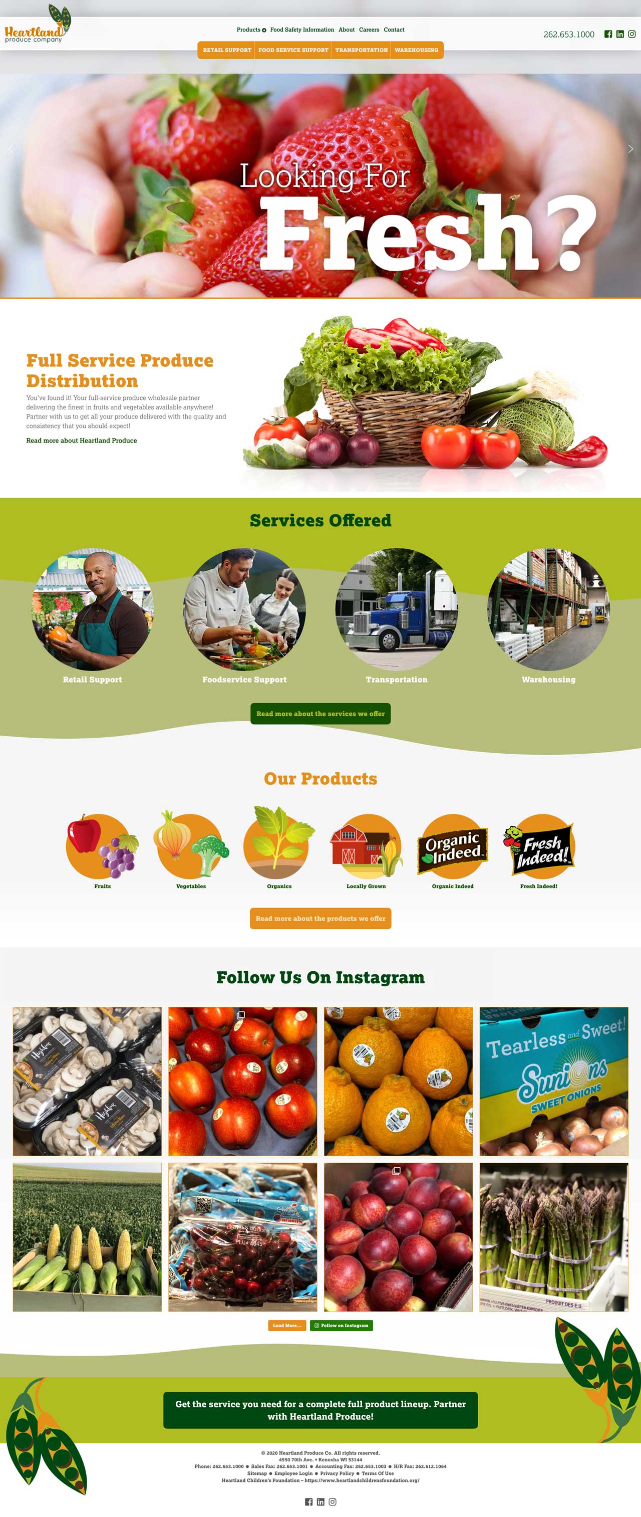 Digital marketing website development services for a wholesale produce distributor in Kenosha, Wisconsin