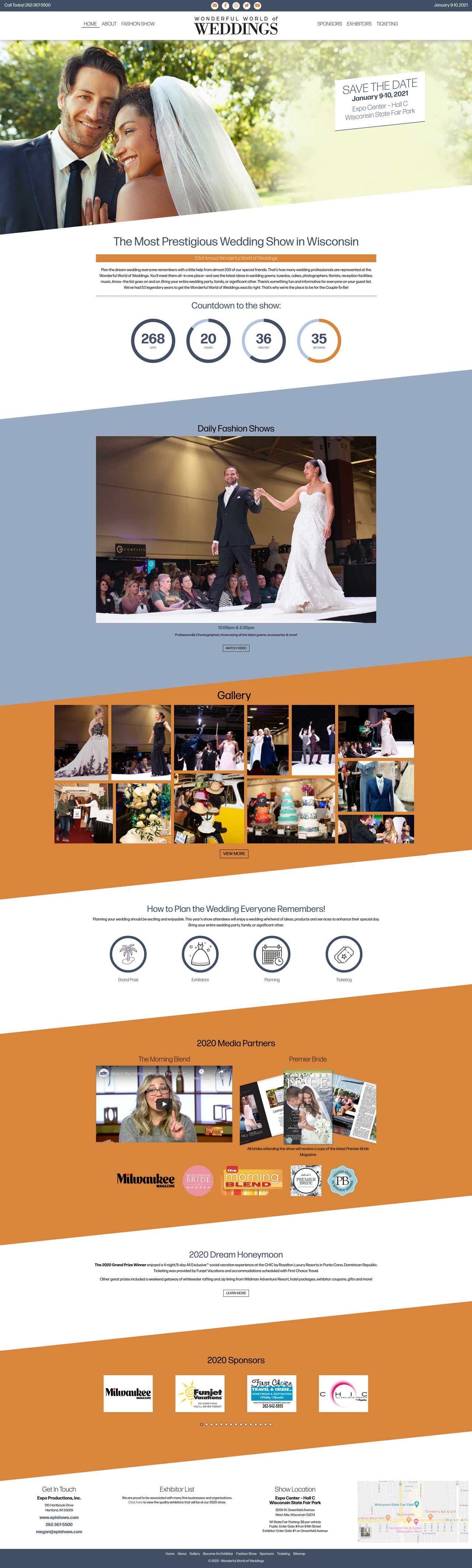 Creative website design services for an exposition production company in Milwaukee, Wisconsin